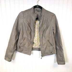 Jou Jou Gray Faux Leather Jacket